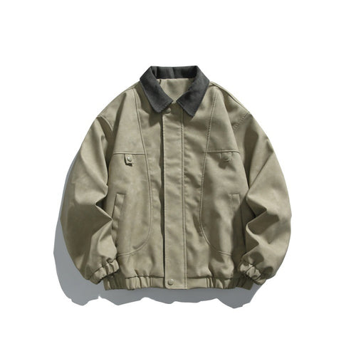 Herren Boxy-Canvas-Blousonjacke mit Cordkragen und elastischem Saum Shop Nory