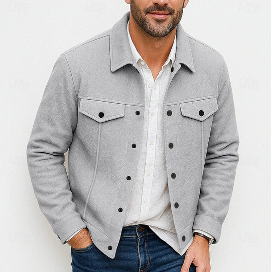 Herren nan robuste Overshirt-Jacke aus Wollmix mit aufgesetzten Brusttaschen Shop Nory