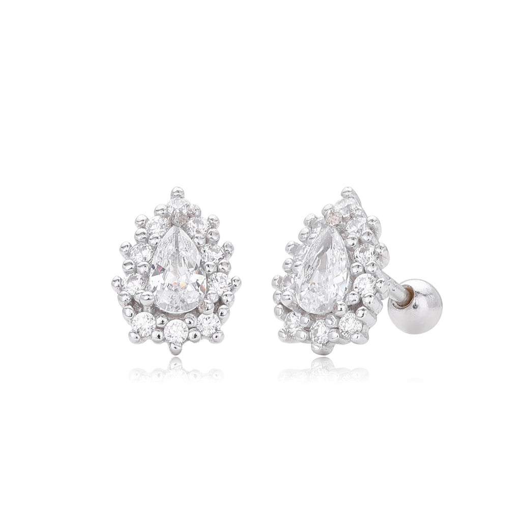 Damen Ohrstecker mit luxuriösen tropfenförmigen Zirkonsteinen und 925 Sterling Silber Shop Nory