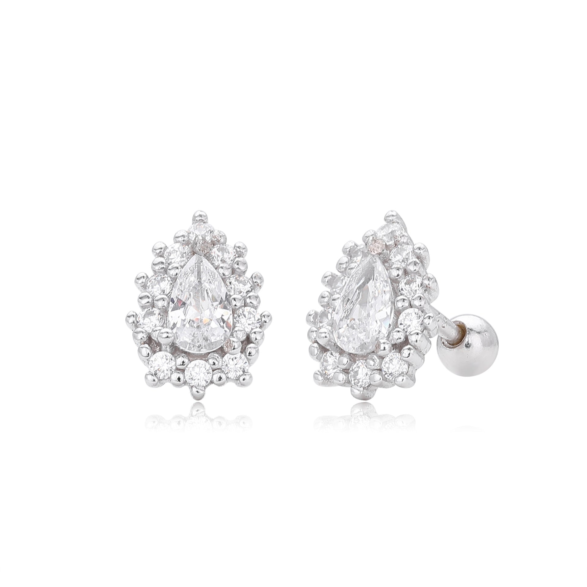 Damen Ohrstecker mit luxuriösen tropfenförmigen Zirkonsteinen und 925 Sterling Silber Shop Nory