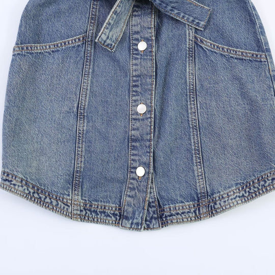 Damen Jeanskleid mit taillierter Silhouette und praktischen Taschen Shopnory