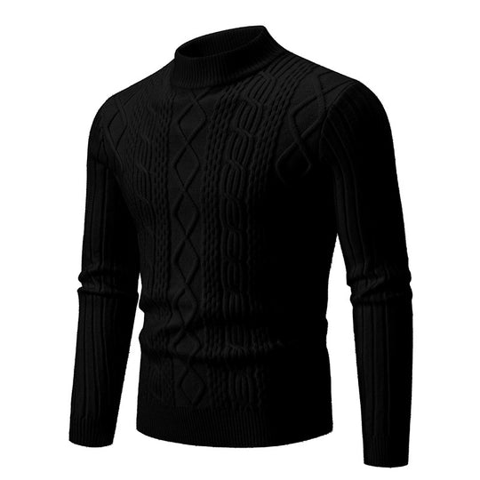 Herren Strukturierter Mockneck-Zopfstrickpullover Shop Nory