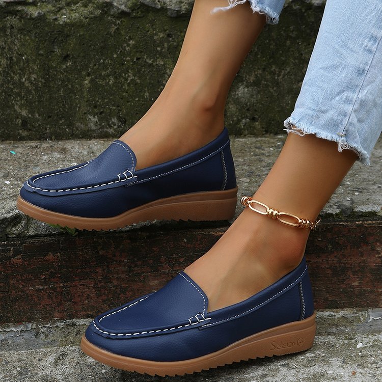 Damen elegante Mokassins mit elastischem Einsatz und rutschfester Sohle Shopnory
