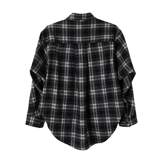 Damen Oversize-Flanellhemd mit asymmetrischem Saum Shop Nory