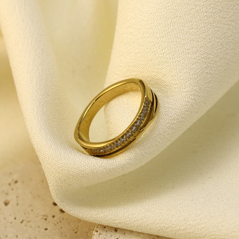 Damen Eleganter Zirkonia Ring mit geschwungenem Design Shop Nory