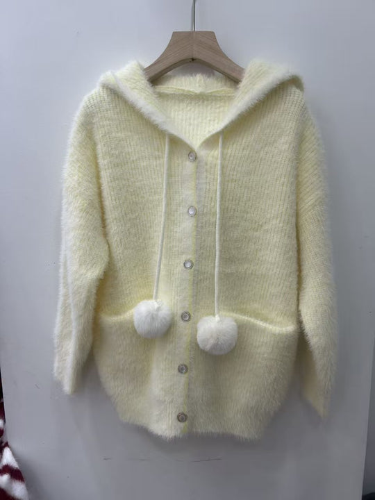 Damen Kuschelige Kapuzenjacke Shop Nory