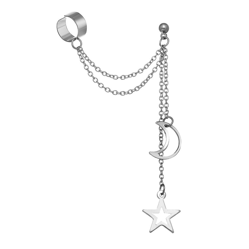 Damen Ohrring mit Mond- und Sternenanhängern Shop Nory