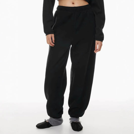 Damen nan gebürstete Relax-Jogginghose mit extra weitem Bein und elastischem Rippabschluss Shop Nory