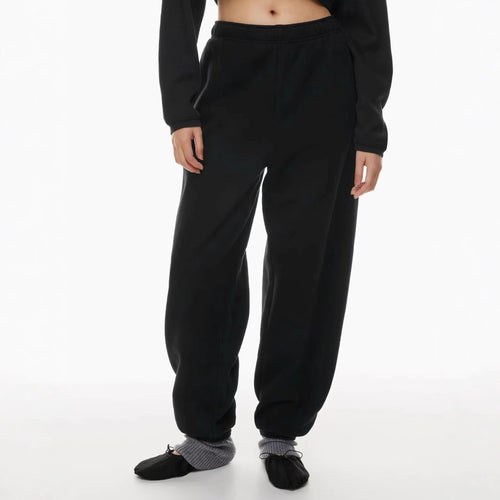 Damen nan gebürstete Relax-Jogginghose mit extra weitem Bein und elastischem Rippabschluss Shop Nory