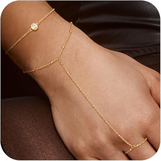 Damen Fußkettchen mit funkelnden Zirkonia-Elementen und eleganter Kettenstruktur Shop Nory