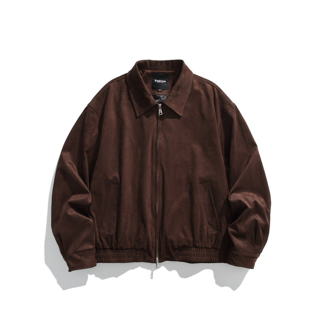 Herren Kurz geschnittener Velours‑Blouson mit Hemdkragen, Zweiwege‑Reißverschluss und elastischem Saum Shop Nory