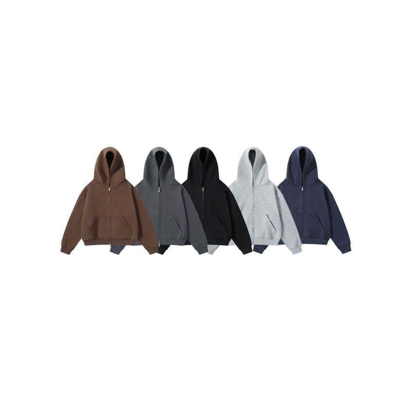 Unisex Oversize Kapuzenjacke mit durchgehendem Reißverschluss und Kängurutaschen aus Baumwoll-Fleece Shop Nory