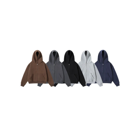 Unisex Oversize Kapuzenjacke mit durchgehendem Reißverschluss und Kängurutaschen aus Baumwoll-Fleece Shop Nory