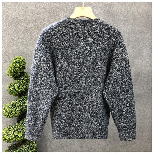 Herren Komfortabler Rippstrick-Halbknopfpullover mit Rundhalsausschnitt und legerer Passform Shop Nory