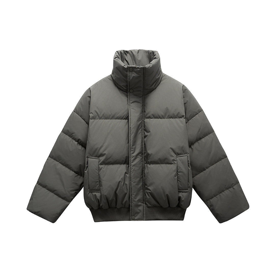 Unisex Boxy wattierte Kurzjacke mit hohem Stehkragen und elastischem Saum Shop Nory