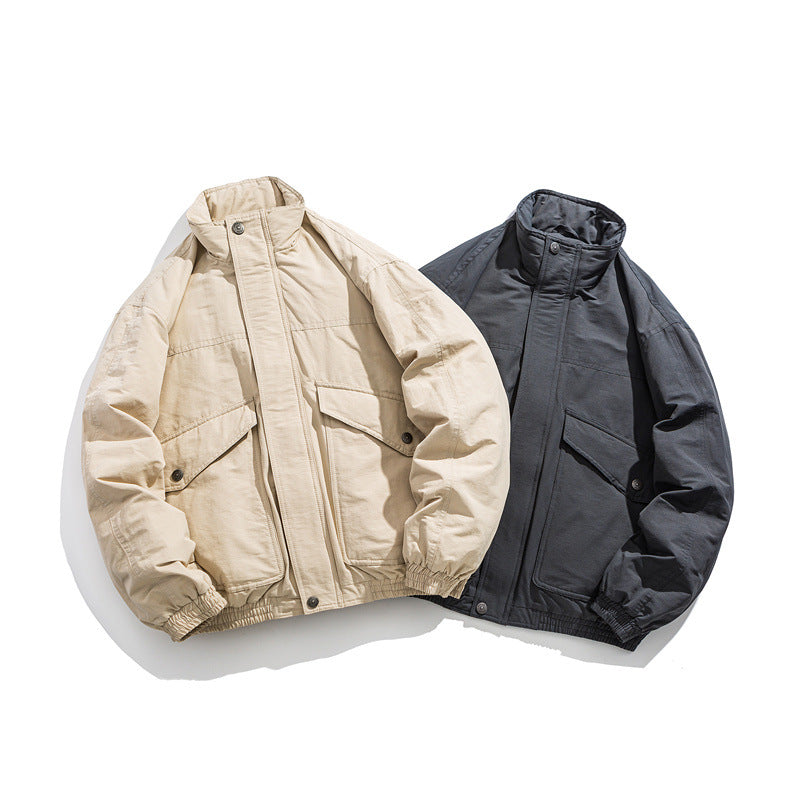 Herren Boxy Utility-Bomberjacke mit Stehkragen und aufgesetzten Klappentaschen Shop Nory