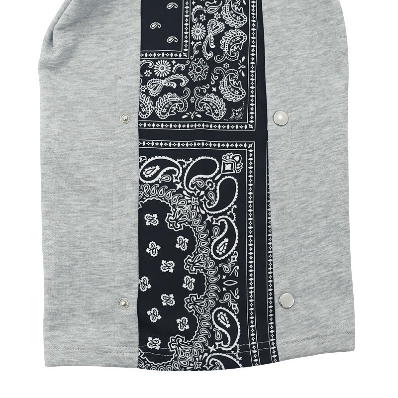 Herren Weite Sweatpants mit seitlicher Druckknopf‑Öffnung & Bandana‑Einsatz Shop Nory