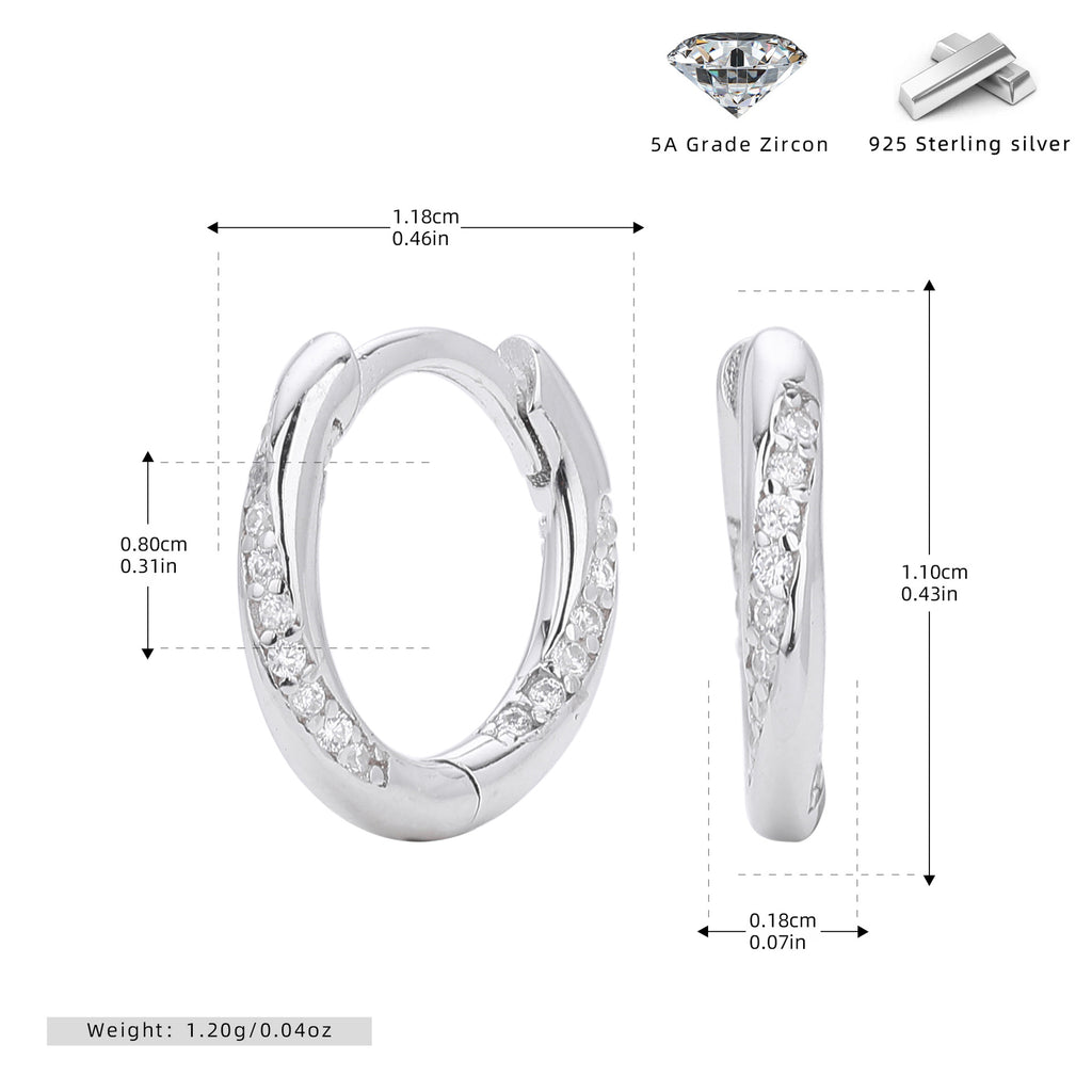 Damen Creolen mit funkelnden Zirkonia und hochwertigem 925 Sterling Silber Shop Nory