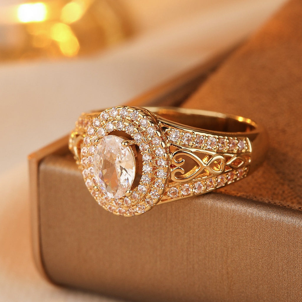 Damen Glänzender Ring mit eleganter Markenverzierung Shop Nory