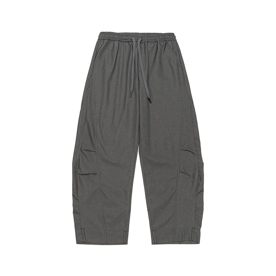Herren Weite Cropped Cargohose mit Tunnelzug und Kniefalten Shop Nory