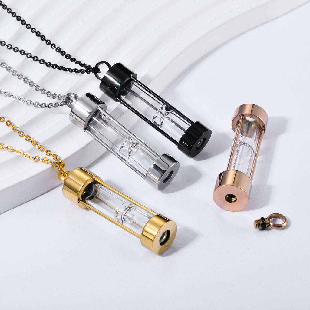 Damen Pendelkette mit modernem Sanduhr-Anhänger Shop Nory