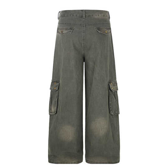 Damen Weite Cargo-Denim-Culotte mit Utility-Taschen Shop Nory