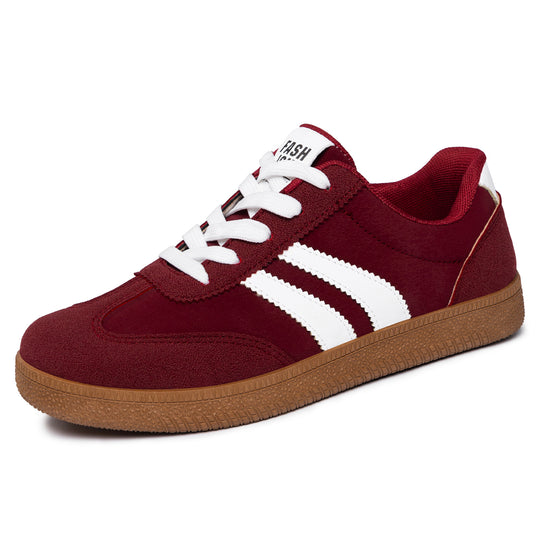 Herren nan retro Sneaker mit Velours- und Textilobermaterial, klassischer Drei-Streifen-Optik und profilierter Gumminsohle Shop Nory