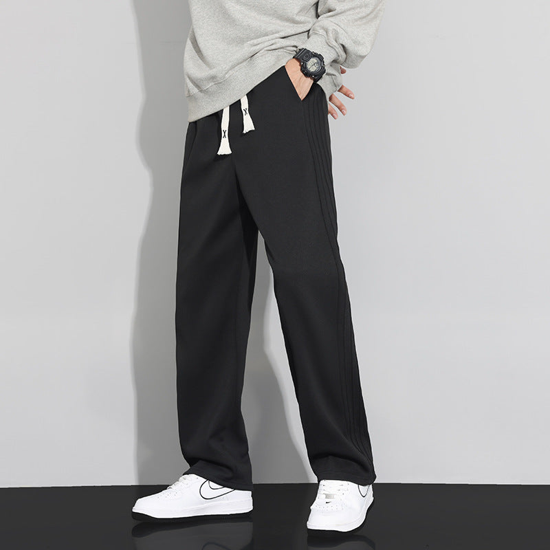 Herren Locker-weit geschnittene Lounge-Jogginghose mit Baumwoll-Fleece-Innenfutter und verstellbarem Kordelzug Shop Nory