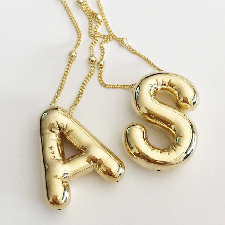 Damen Halskette mit stilvollem Buchstabenanhänger Shop Nory