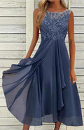 Damen elegante Cocktailkleid mit kunstvollen Spitzenakzenten