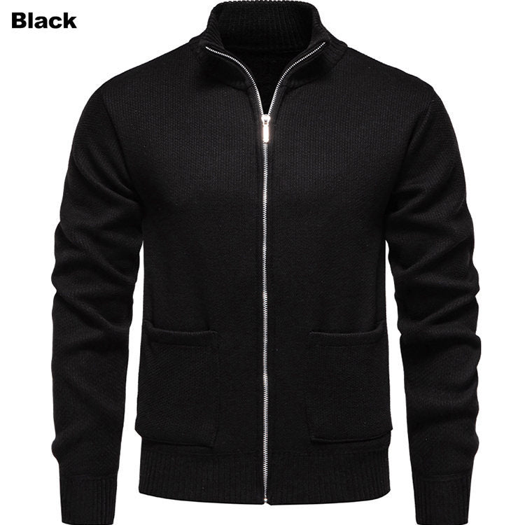 Herren Strickjacke mit durchgehendem Reißverschluss und seitlichen Taschen