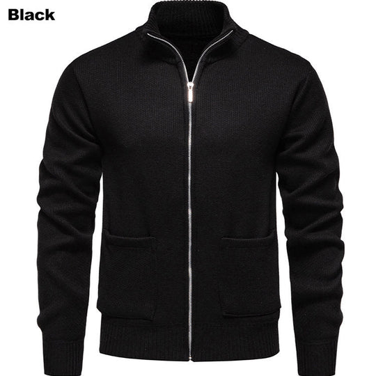 Herren Strickjacke mit durchgehendem Reißverschluss und seitlichen Taschen