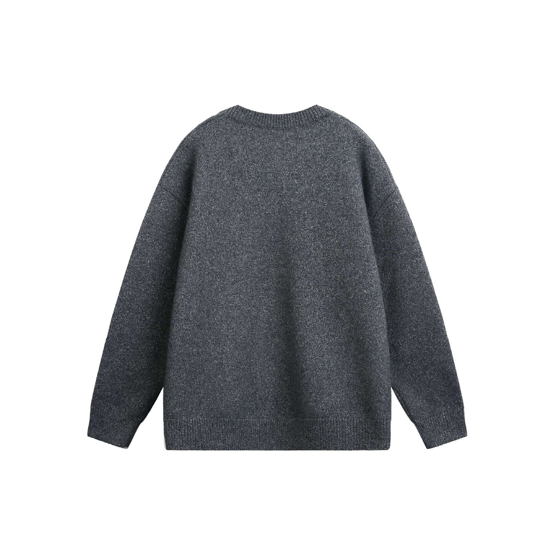 Damen Oversize V Neck Strickpullover mit Henley-Optik und gerippten Bündchen Shop Nory