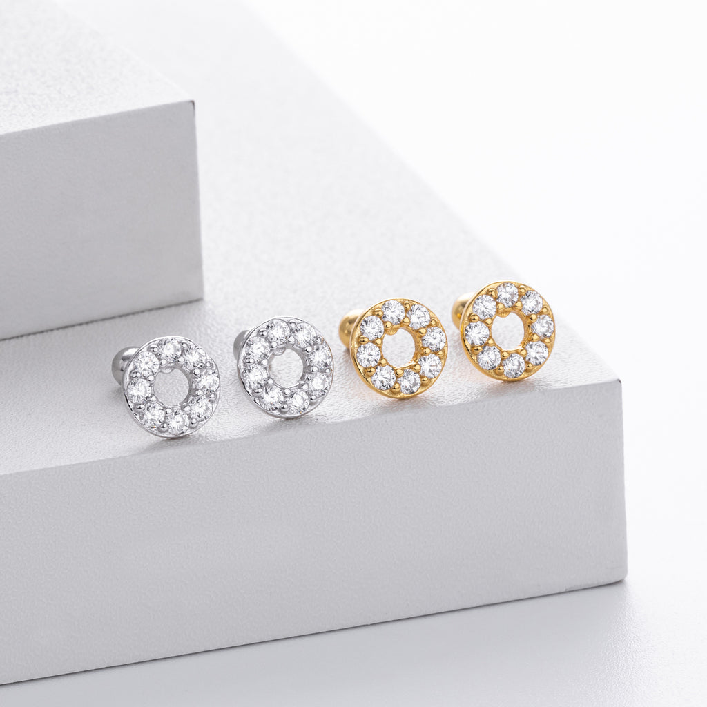 Damen Ohrstecker mit funkelnden Zirkon-Akzenten aus hochwertigem 925 Sterling Silber Shop Nory