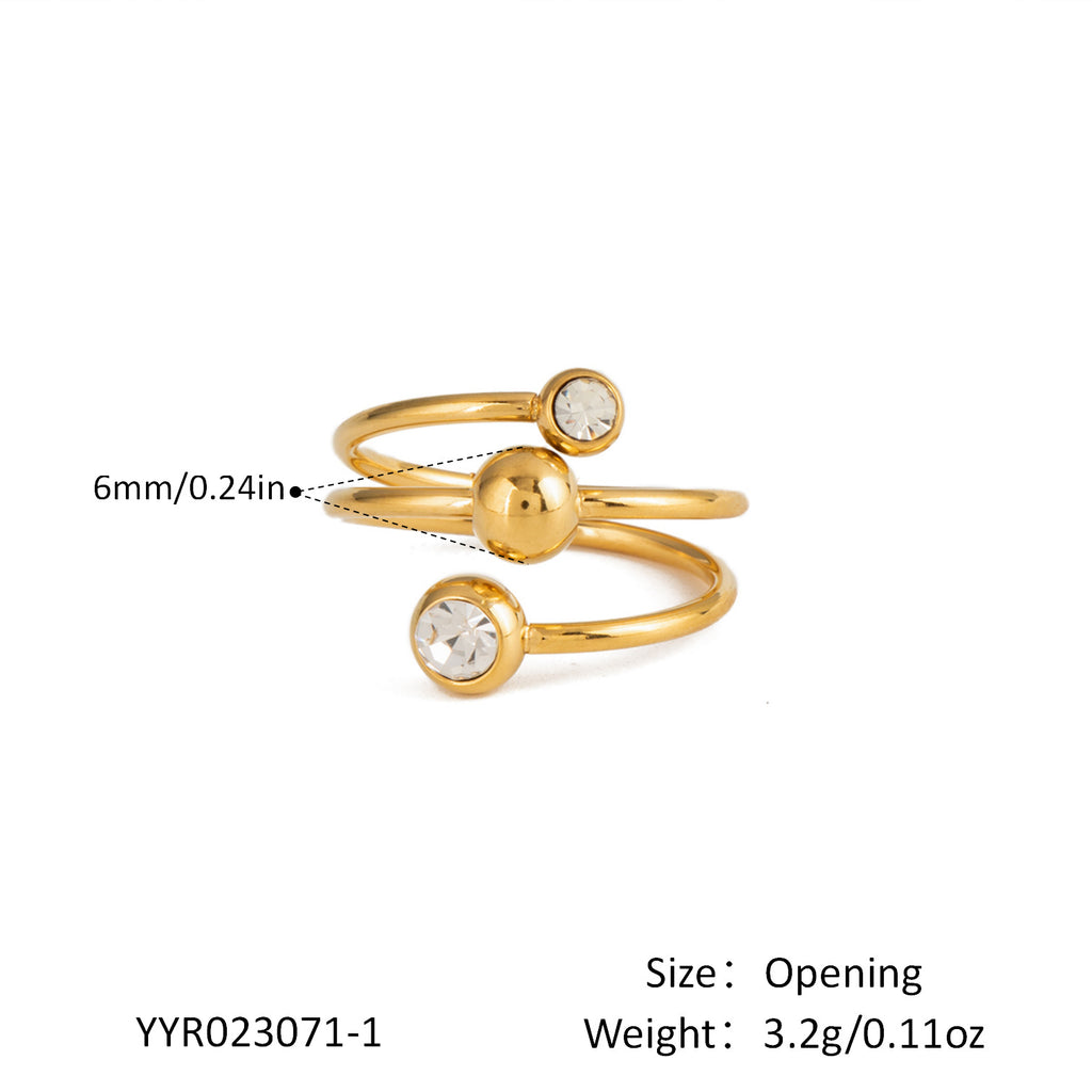 Damen Eleganter Ring mit Doppel-Kugel Shop Nory
