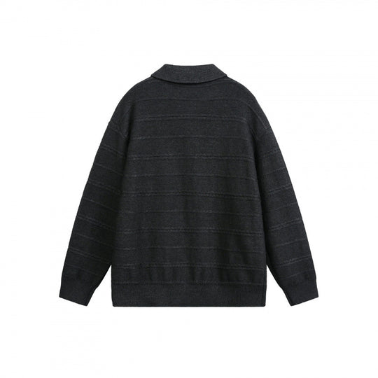 Unisex Leichter Boxy-Polo-Strickpullover mit Halbknopfleiste und Hemdkragen Shop Nory