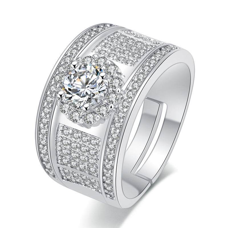 Damenring mit elegantem, glitzerndem Zirkonia-Besatz Shop Nory