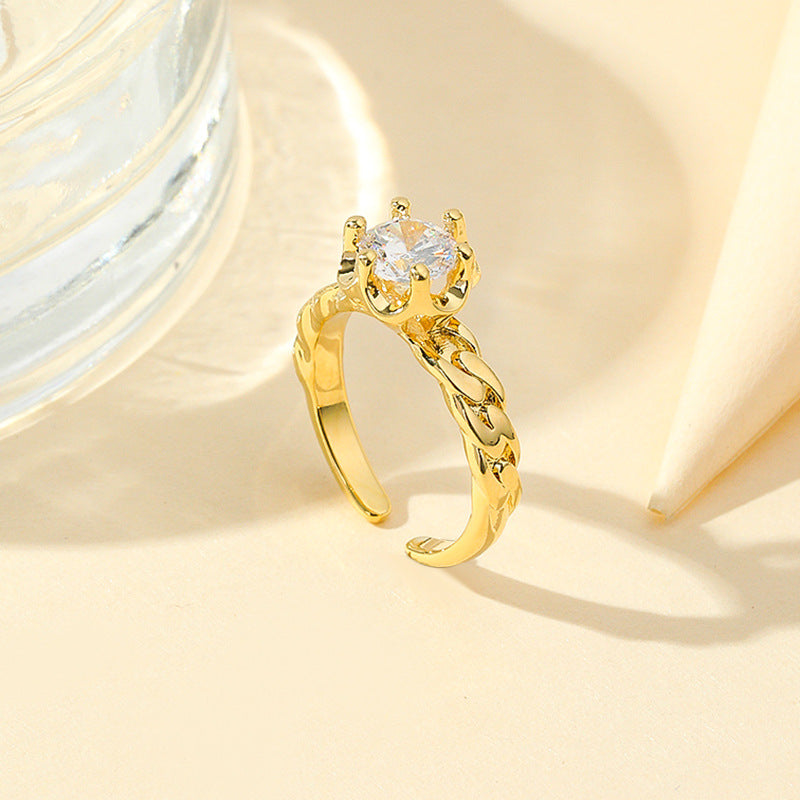 Damen eleganter Ring mit funkelndem Edelstein Shop Nory