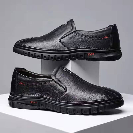 Herren Elegante Leder Slipper mit rutschfester Sohle und weichem Innenfutter