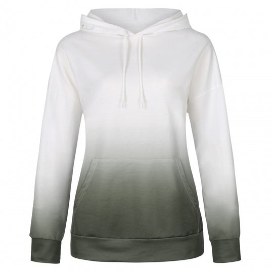 Damen Oversize Kapuzenpullover mit Dip-Dye Farbverlauf und Kängurutasche Shop Nory