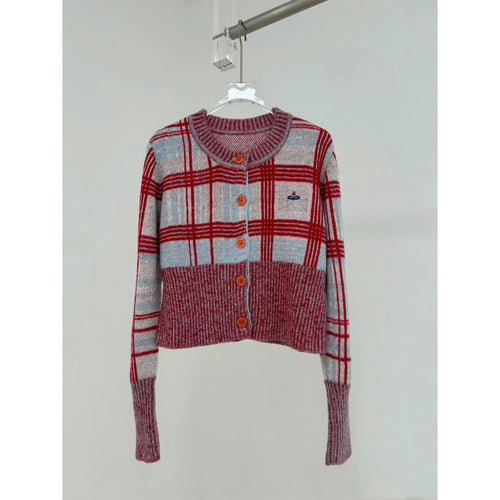 Damen modischer Karomuster Cardigan Shop Nory