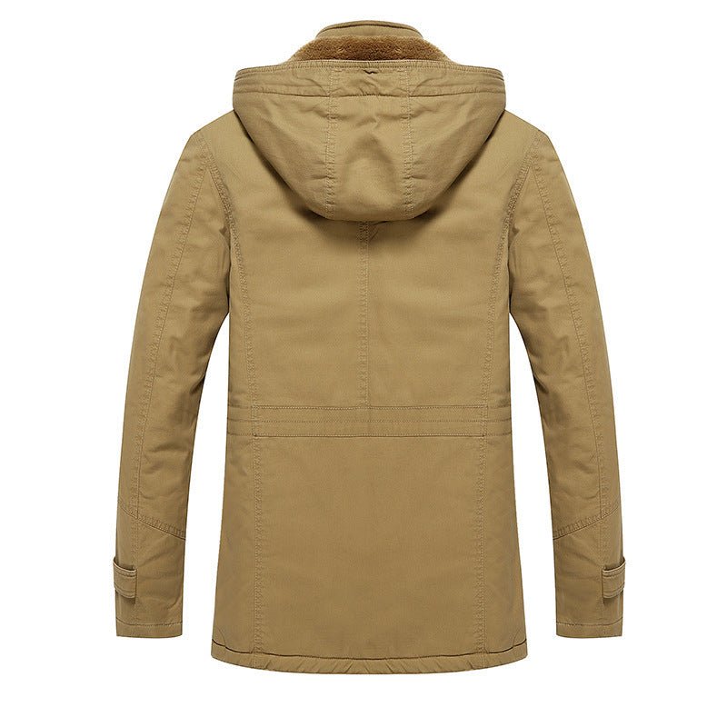 Herren gefütterter Fieldparka mit Kapuze, kuscheliger Fleece-Innenfütterung und Multifunktions‑Taschen Shop Nory