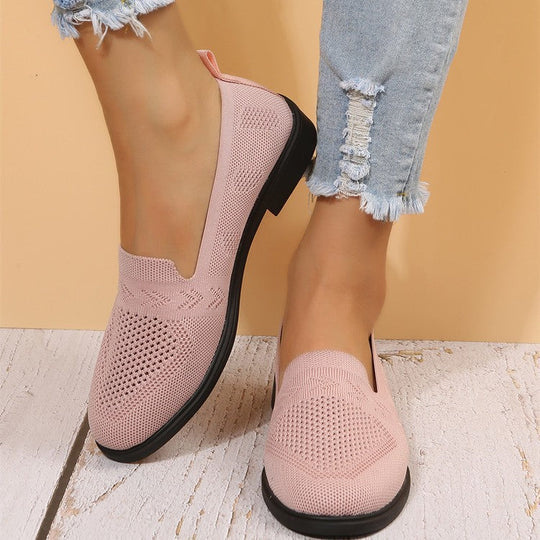 Damen luftige Slip-On Sneakers mit atmungsaktivem Netzmaterial