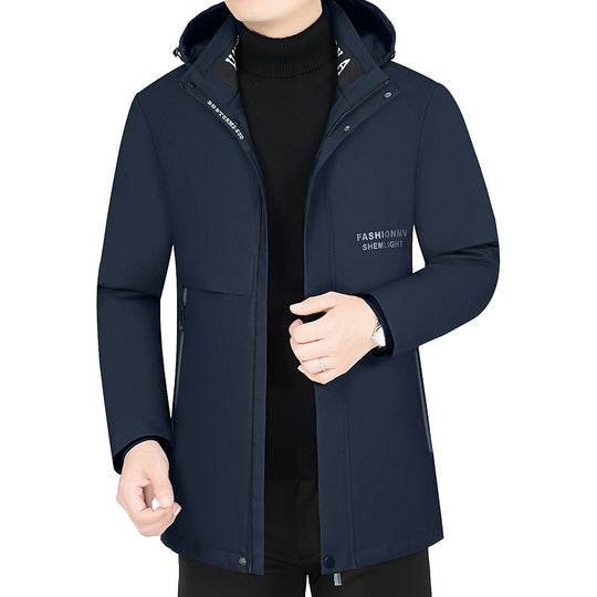 Herren Moderner Urbaner Parka mit fester Kapuze, nahtverdeckten Reißverschlüssen und leichtem Thermofutter Shop Nory