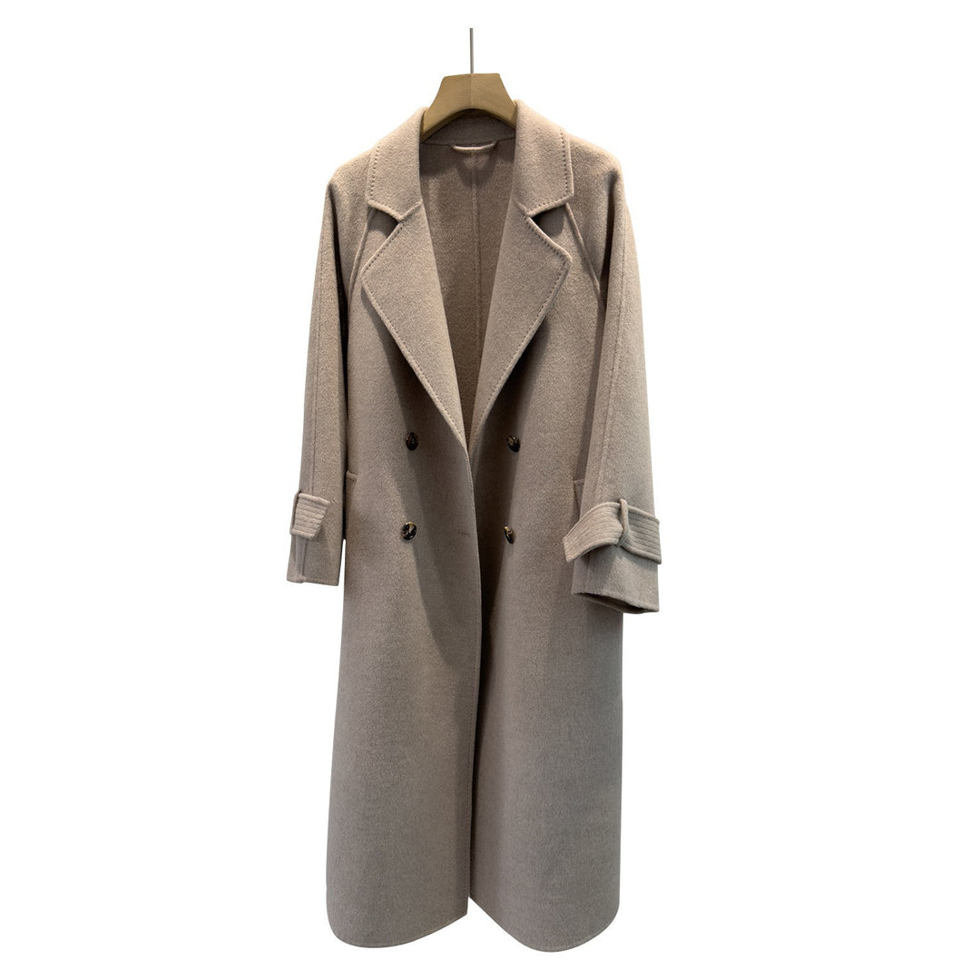 Damen Doppelreiher Klassischer Wollübermantel Shop Nory