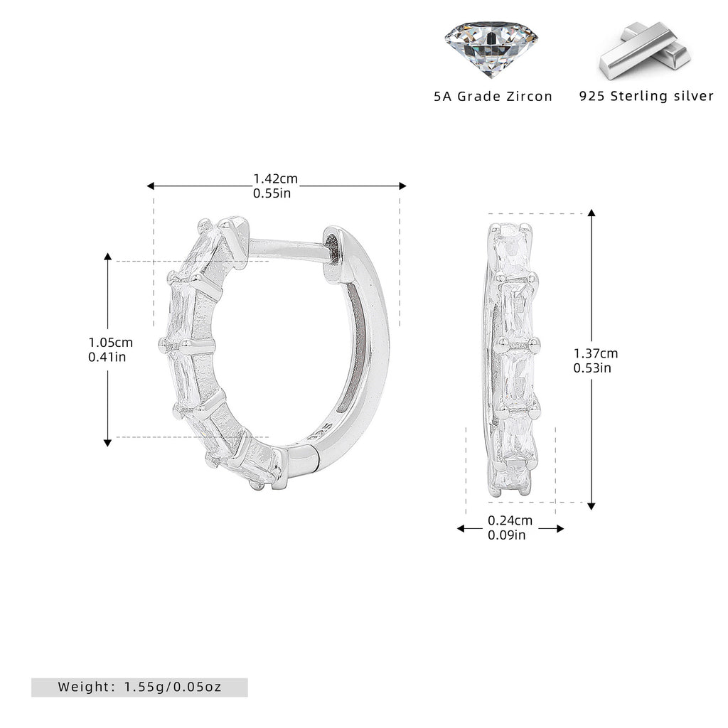 Damen Creolen mit funkelnden Zirkon-Elementen aus hochwertigem 925 Sterling Silber Shop Nory