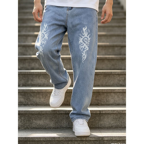 Herren Modische Loose-Fit Jeans mit einzigartigen Grafiken Shop Nory
