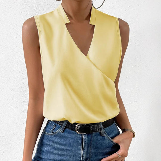 Damen Wickeloberteil mit elegantem V-Ausschnitt Shopnory