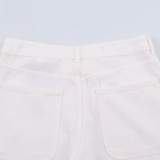 Damen High-Waist Wide‑Leg Jeans mit aufgesetzten Fronttaschen und Mittelnaht-Detail Shop Nory