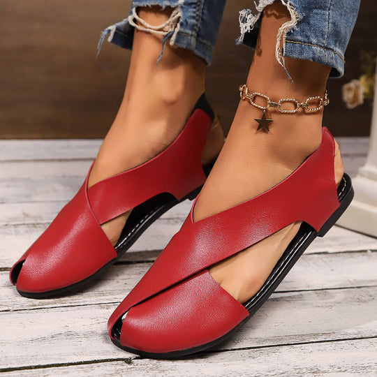 Damen Sling-Sandalen mit geschwungenem Design und bequemem Zehenbereich